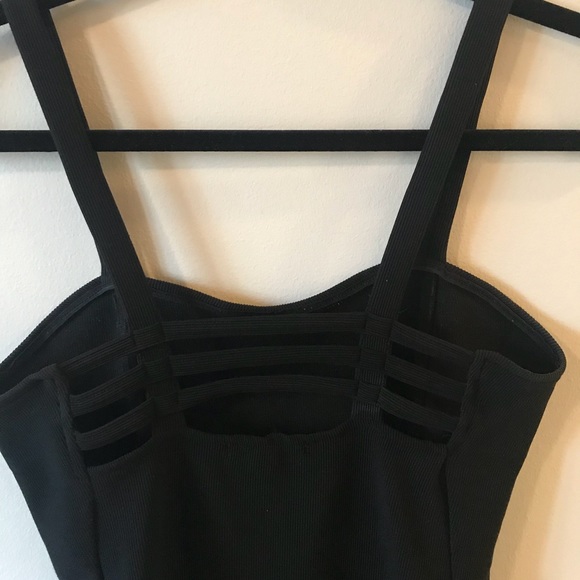 Black tank top dress with strappy back - Picture 2 of 3